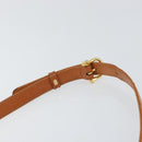 CELINE Macadam Canvas Shoulder Bag PVC Leather Beige Gold Auth BA7520-8