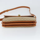 CELINE Macadam Canvas Shoulder Bag PVC Leather Beige Gold Auth BA7520-5