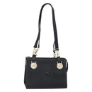 Gianni Versace Shoulder Bag Leather Black Gold Auth BA7521-1