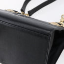 Gianni Versace Shoulder Bag Leather Black Gold Auth BA7521-9