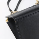 Gianni Versace Shoulder Bag Leather Black Gold Auth BA7521-14