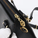 Gianni Versace Shoulder Bag Leather Black Gold Auth BA7521-10