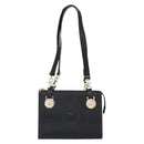 Gianni Versace Shoulder Bag Leather Black Gold Auth BA7521-13