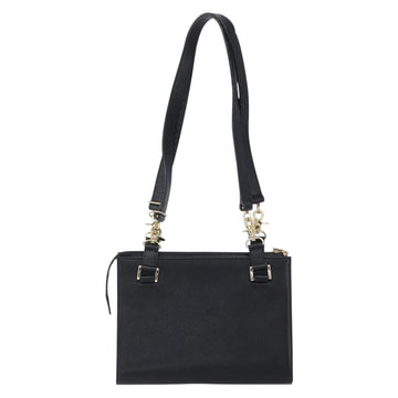 Gianni Versace Shoulder Bag Leather Black Gold Auth BA7521 - 0