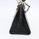 Gianni Versace Shoulder Bag Leather Black Gold Auth BA7521-4