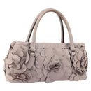 VALENTINO Hand Bag Leather Purple Silver Auth BA7522-1