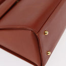 VALENTINO Hand Bag Leather 2way Brown Gold Auth BA7523-11