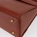 VALENTINO Hand Bag Leather 2way Brown Gold Auth BA7523-15