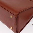 VALENTINO Hand Bag Leather 2way Brown Gold Auth BA7523-17