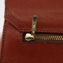 VALENTINO Hand Bag Leather 2way Brown Gold Auth BA7523-18