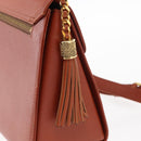 VALENTINO Hand Bag Leather 2way Brown Gold Auth BA7523-19