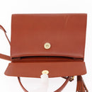 VALENTINO Hand Bag Leather 2way Brown Gold Auth BA7523-21