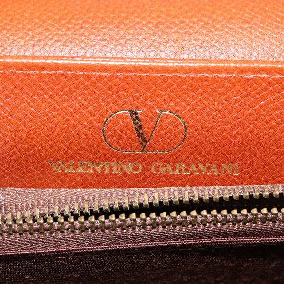 VALENTINO Hand Bag Leather 2way Brown Gold Auth BA7523