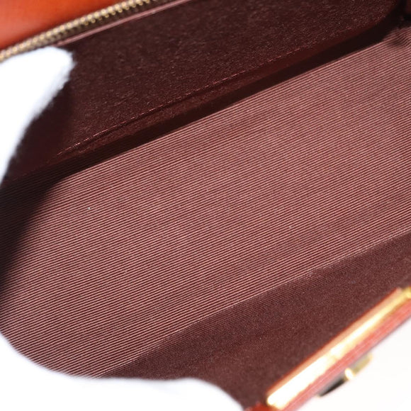 VALENTINO Hand Bag Leather 2way Brown Gold Auth BA7523