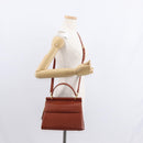 VALENTINO Hand Bag Leather 2way Brown Gold Auth BA7523-26