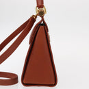 VALENTINO Hand Bag Leather 2way Brown Gold Auth BA7523-4