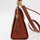 VALENTINO Hand Bag Leather 2way Brown Gold Auth BA7523-5