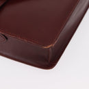 CARTIER Must Line Shoulder Bag Leather Bordeaux Gold Auth BA7524-8