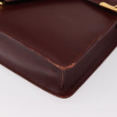 CARTIER Must Line Shoulder Bag Leather Bordeaux Gold Auth BA7524-15
