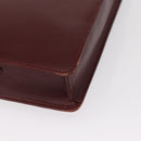 CARTIER Must Line Shoulder Bag Leather Bordeaux Gold Auth BA7524-16