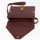 CARTIER Must Line Shoulder Bag Leather Bordeaux Gold Auth BA7524-19