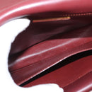 CARTIER Must Line Shoulder Bag Leather Bordeaux Gold Auth BA7524-10