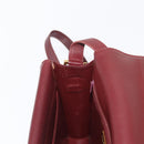 CARTIER Must Line Shoulder Bag Leather Bordeaux Gold Auth BA7524-22