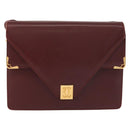CARTIER Must Line Shoulder Bag Leather Bordeaux Gold Auth BA7524-13