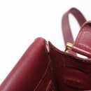 CARTIER Must Line Shoulder Bag Leather Bordeaux Gold Auth BA7524-11