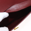 CARTIER Must Line Shoulder Bag Leather Bordeaux Gold Auth BA7524-12