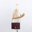 CARTIER Must Line Shoulder Bag Leather Bordeaux Gold Auth BA7524-25
