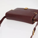 CARTIER Must Line Shoulder Bag Leather Bordeaux Gold Auth BA7524-6
