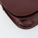 CARTIER Must Line Shoulder Bag Leather Bordeaux Gold Auth BA7526-14