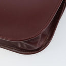 CARTIER Must Line Shoulder Bag Leather Bordeaux Gold Auth BA7526-15