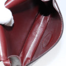 CARTIER Must Line Shoulder Bag Leather Bordeaux Gold Auth BA7526-11