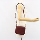 CARTIER Must Line Shoulder Bag Leather Bordeaux Gold Auth BA7526-19
