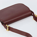 CARTIER Must Line Shoulder Bag Leather Bordeaux Gold Auth BA7526-6
