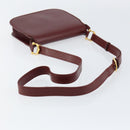 CARTIER Must Line Shoulder Bag Leather Bordeaux Gold Auth BA7526-7