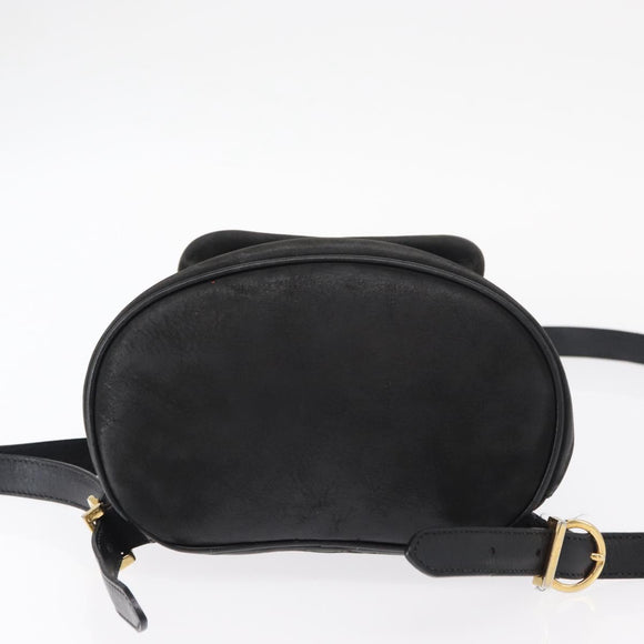 Salvatore Ferragamo Vala Backpack Leather Black Gold Auth BA7527