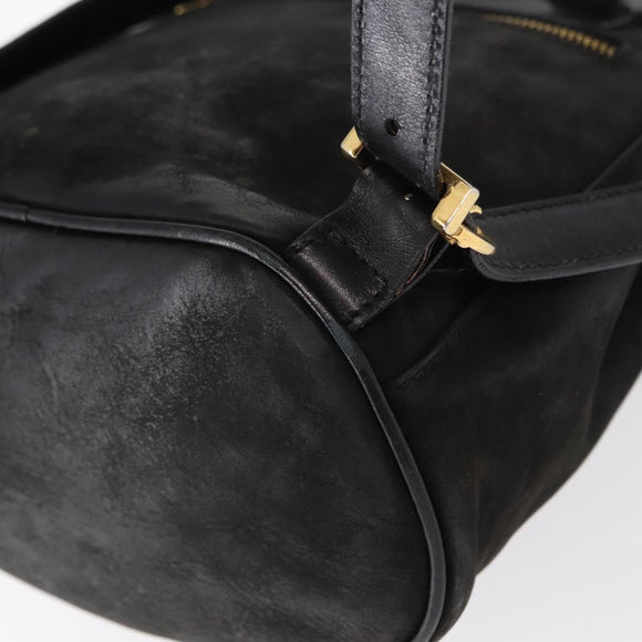 Salvatore Ferragamo Vala Backpack Leather Black Gold Auth BA7527