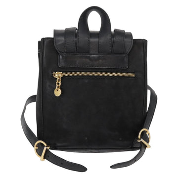 Salvatore Ferragamo Vala Backpack Leather Black Gold Auth BA7527 - 0