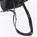 Salvatore Ferragamo Vala Backpack Leather Black Gold Auth BA7527-8