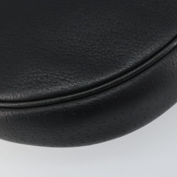 Salvatore Ferragamo Gancini Shoulder Bag Leather Black Gold Auth BA7529