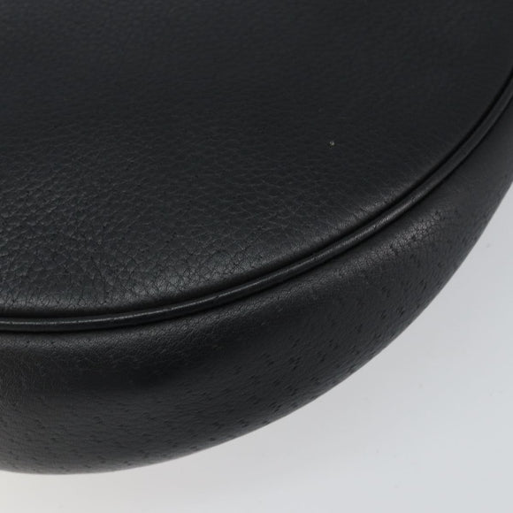 Salvatore Ferragamo Gancini Shoulder Bag Leather Black Gold Auth BA7529