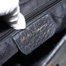 Salvatore Ferragamo Gancini Shoulder Bag Leather Black Gold Auth BA7529-12