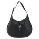 Salvatore Ferragamo Gancini Shoulder Bag Leather Black Gold Auth BA7529-13