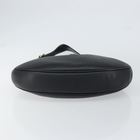 Salvatore Ferragamo Gancini Shoulder Bag Leather Black Gold Auth BA7529