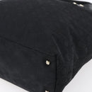 Salvatore Ferragamo Gancini Tote Bag Canvas Black Gold Auth BA7530-9