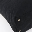 Salvatore Ferragamo Gancini Tote Bag Canvas Black Gold Auth BA7530-14