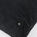 Salvatore Ferragamo Gancini Tote Bag Canvas Black Gold Auth BA7530-15